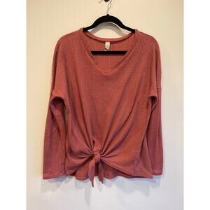 Mauve Waffle Knit Long Sleeve M